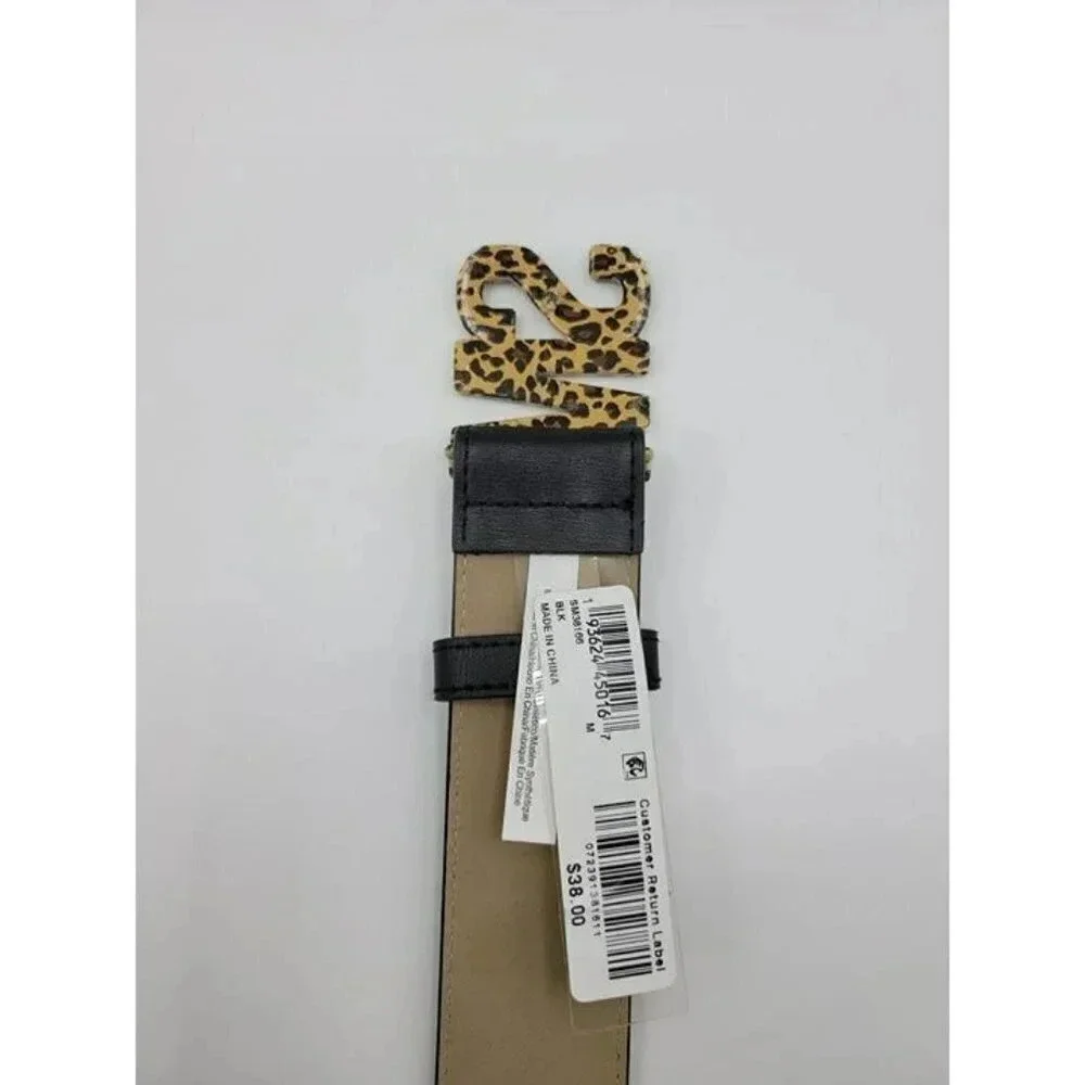 NWT STEVE MADDEN Women's Faux-Leather Belt With SM Leather Keeper Size M